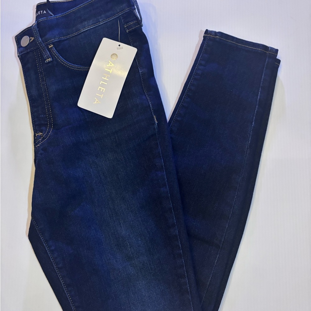 NWT Athleta Midnight Jeans Sculptek  SZ 4 Athleisure Bondcon - Picture 4 of 8